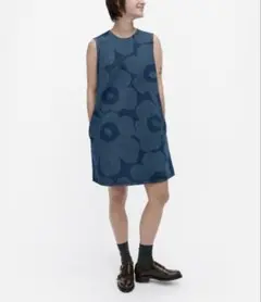 【marimekko マリメッコ】ウニッコ デニムワンピース 36のサムネイル