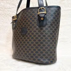 美品✨ セリーヌ トートバッグ 黒マカダム トリオンフ PVC ダークブラウン