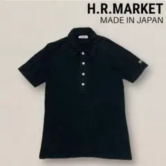 美品 HR MARKET プルオーバーシャツ 日本製 ポロ 黒 ラクダ 刺繍ロゴのサムネイル