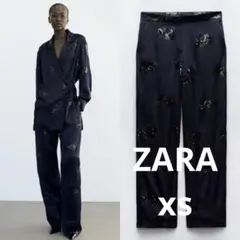 ZARAスパンコールサテンパンツ【タグ付き新品】