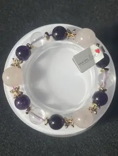 ハンドメイド ドリームアメジスト ローズクォーツ ホワイトクォーツ