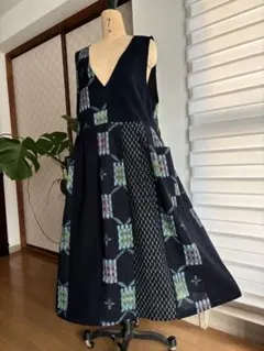 オカモト商店 久留米絣 ロングフレアスカート M～L - メルカリ