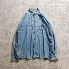 BUZZ RICKSON’S シャンブレー ワークシャツ ライトブルー Lサイズのサムネイル