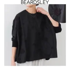 BEARDSLEY ビアズリー　刺繍シャツ　ブラック　洗える　黒　ブラウス