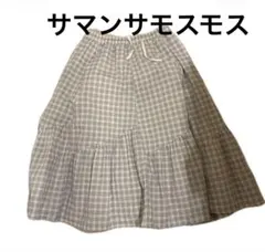 サマンサモスモス　スカート　青×白チェック