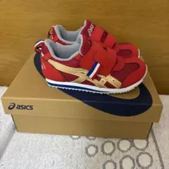 ASICS キッズスニーカー レッド ゴールド