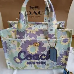 希少✨COACH カーゴトート34 フローラルプリント 2wayショルダーバッグ 