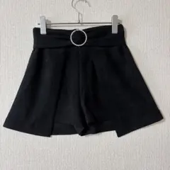 titty&Co./ビジュー付き ブラック ショートパンツ スエード Sサイズ