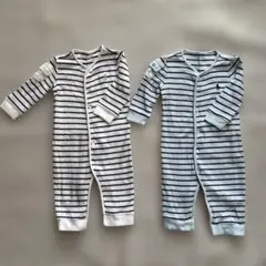 ラルフローレン ストライプロンパース2点セット 70