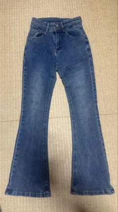 ブーツカットデニム ブルーフレアジーンズ フレアパンツ ハイウエスト 韓国