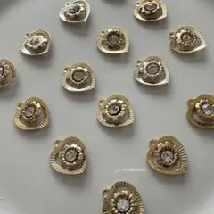 ハート型チャーム クリスタル装飾 16個 ハンドメイドパーツ