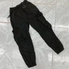 Chain Reaction カーゴパンツ ブラック ウエストゴム仕様