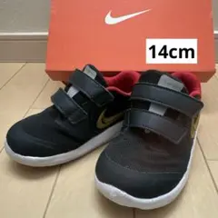 NIKE/ナイキ　キッズ　スニーカー　ブラック/レッド ベルクロ　14cm