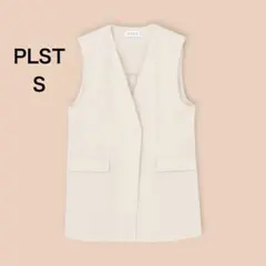 PLSTプラステ ハイストレッチリネンミックスカラーレスジレ ナチュラル Sのサムネイル