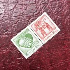 77034セール現品限　外国切手　スウェーデン発行xマス2種揃連刷