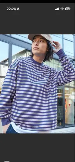 リンガーネックマルチボーダー 長袖カットソー