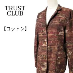 トラストクラブ 総柄テーラードジャケット 英字プリント ミリタリージャケット L