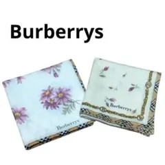Burberrys　ハンカチ　2枚セット　花柄　ノバチェック