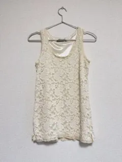 り*ゃ様 アイボリー レース タンクトップ