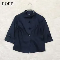 ロペ　ROPE　スプリングコート　ネイビー　無地　ショート丈　大人　上品　春のサムネイル
