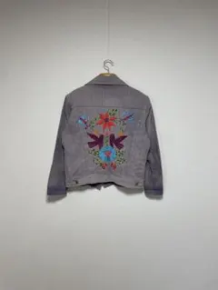 70s USA製 フローラル刺繍 トラッカージャケット