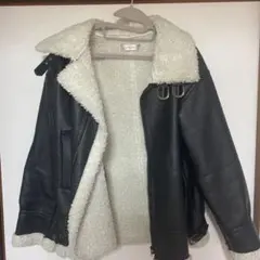 レザー ボア ショート丈ムートンコート