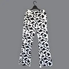 【美品】WEGO ポンチセンタープレス フレアパンツ 牛柄 カウ