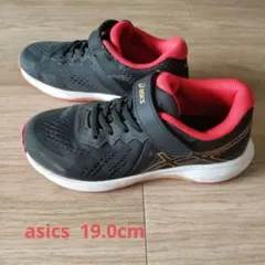 asics キッズ スニーカー ブラック レッドのサムネイル