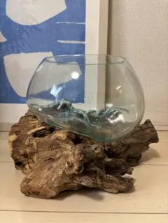 流木ガラス フラワーベース 花瓶 オブジェ 金魚鉢 テラリウム