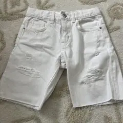 ZARA ダメージ　デニム　ホワイト　8-9 134