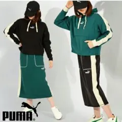 PUMA レディース パーカー ダークグリーン　セットアップ　L　トレーナー