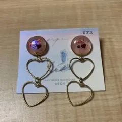 ハート型フープピアス ピンク