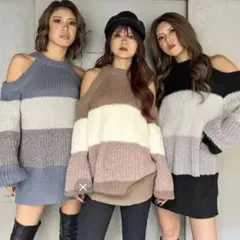 EGOIST エゴイスト ニットオフショル ワンピ可