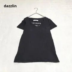 【ダズリン】半袖Tシャツ　Vネック　英字　黒　ブラック　フリーサイズ　春夏　ラフのサムネイル