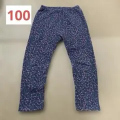UNIQLO フリースレギンス ネイビー 花柄 100