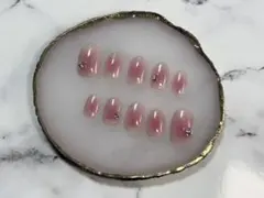 チークネイル＊ショートオーバルネイルチップ