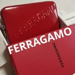 未使用 イタリア製 FERRAGAMO 本革 長財布 エンボスド ロゴのサムネイル