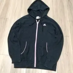 アディダス ラメスウェットジャケット Mサイズ 黒 パーカー トレーナー