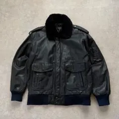 vintage 80s 90s G1 A2 短丈 レザー フライトジャケット 黒 雰囲気抜群 80s 90s vintage 短丈 A2 本革 ヴィンテージ フライト