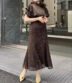34(xs)リボンショルダーカットドレス eimy istoire - メルカリ
