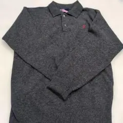 ラルフローレン　ニット　襟付き　ポロシャツ　ニット　グレー