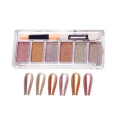 a*m様 ミラーパウダー パレット 固形 6色 ネイル レジン メタリック チッ