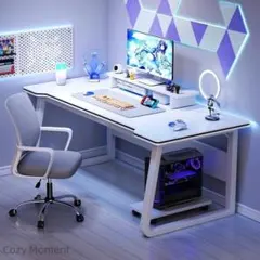 パソコンデスク コンパクト 頑丈 安定 組立簡単 在宅ワーク・学習に最適ホワイト