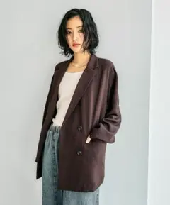 【タグ付き新品】LEPSIM リネンライク長袖ジャケット ブラウンのサムネイル