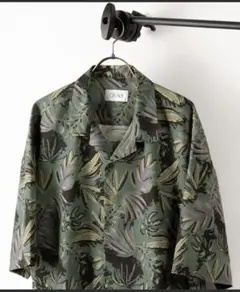 オーバーサイズオープンカラー総柄シャツ/開襟シャツ/ビッグシルエット