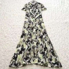 23ss エジェリ サファリ柄FLOWERワンピース F ボタニカル柄シャツ