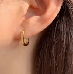 金 高品質サージカルステンレス シルバーゴールド スクエアフープピアス ☆人気☆