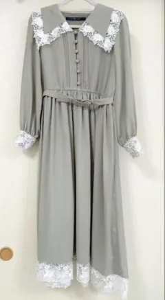 アンアナザーアンジェラス レース使いビッグカラーロングワンピース