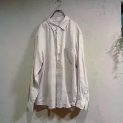 美品 麻100％【ベイクルーズ シンプリシテェ】Lサイズ 長袖 シャツ ベージュ