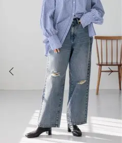 LOWRYSFARM ワイドストレートデニム L